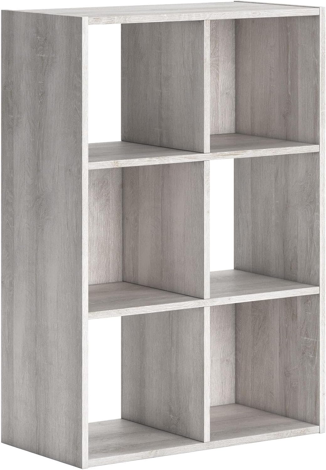 Signature Design by Ashley Paxberry 6 Cube Storage Organizer, Engineered Wood Bookshelf, Quick 20-Minute Assembly, Dual-Orientation Storage Cube for Bedroom or Living Room, Whitewash