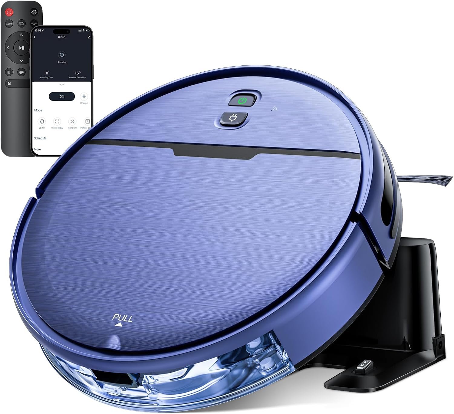 Robot Vacuum and Mop Combo, 2300Pa Strong Suction, 2-in-1 Dust Box and Water Tank, Works with Alexa/Google Assistant, Long Runtime, Schedule, Quiet, Ideal for Hard Floors, Low-Pile Carpets and Pets