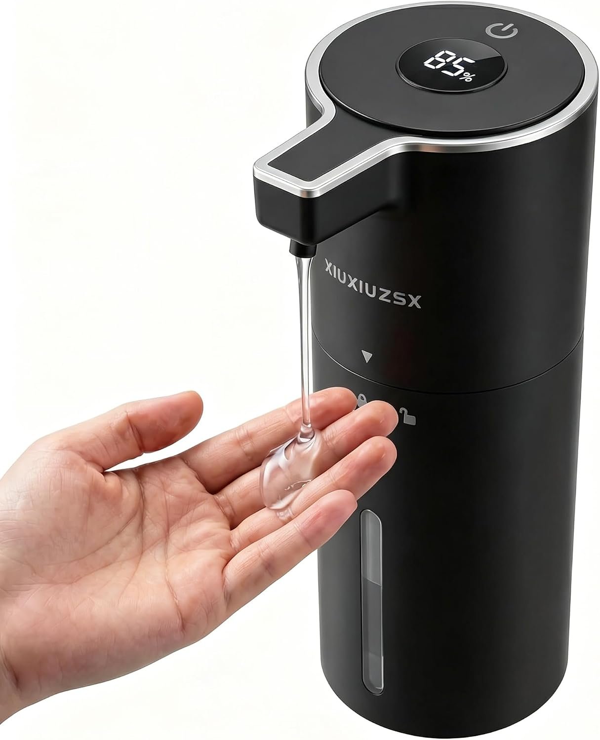 Touchless Automatic Liquid Soap Dispenser | USB Rechargeable Wall Mount 400ml Waterproof Sensor Foam Hand Soap Dispenser for Bathroom Kitchen Kids Black