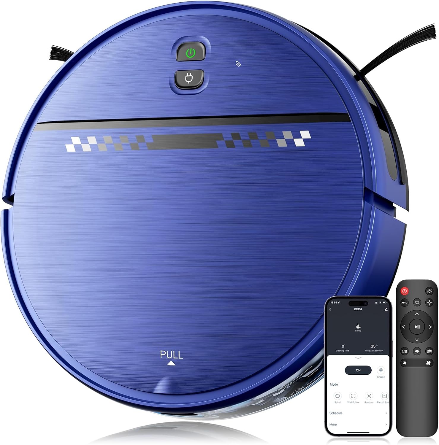 MANVN Robot Vacuum and Mop Combo for Pet Hair, Robotic Vacuum for Hard Floors and Carpets, 2.87” Ultra-Slim, with 3D Obstacle Avoidance, Wi-Fi/App/Voice Controlled, Self-Charging