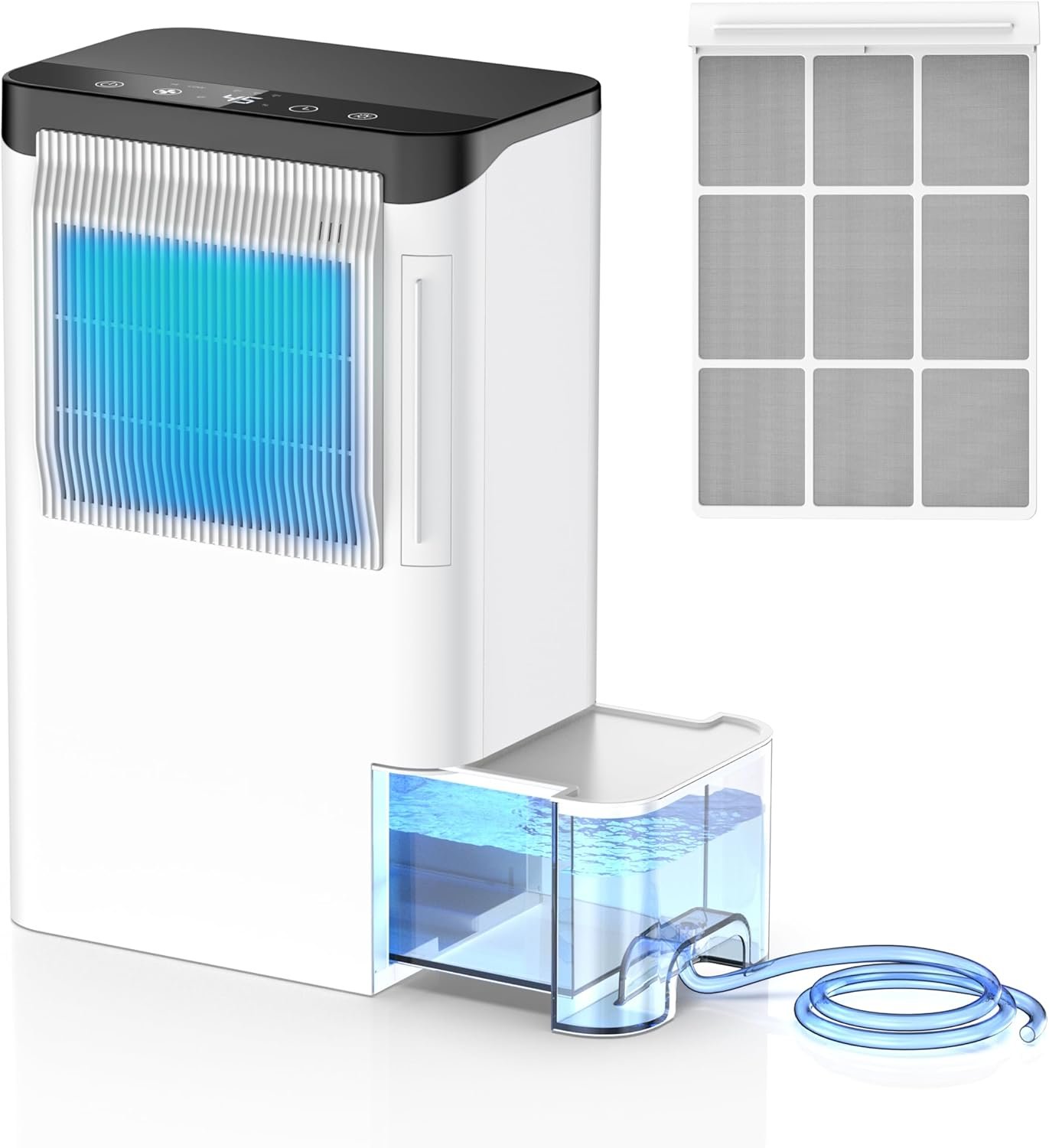 Dehumidifiers for Home 1500 Sq.Ft, 2.5L Tank, 35dB Quiet, New Rotary Technology Dehumidifier with Drain Hose, Works Down to 1°C/34°F, Auto Shutoff, Ideal for Basement Bedroom Bathroom RV Closet