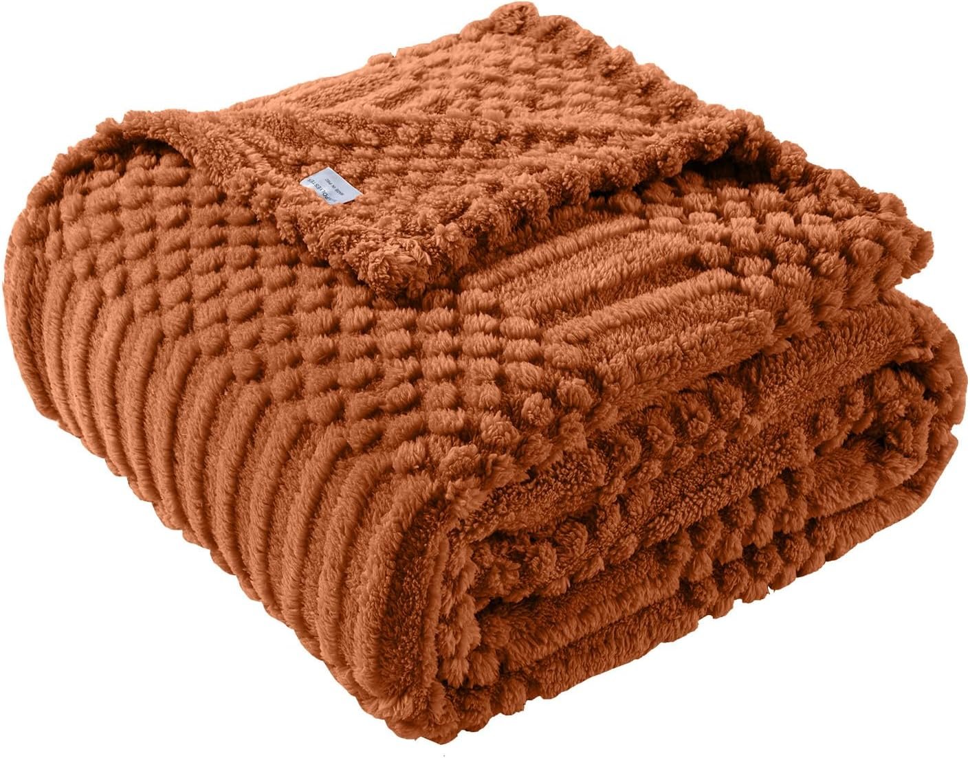 50×70 Inch Rust Throw Blanket – Soft & Fluffy Fleece, Cute & Aesthetic, Perfect for Sofa, Couch, Chair, Bed, Living Room & Bedroom, All-Season Use, Plush & Cozy Decorative Blanket