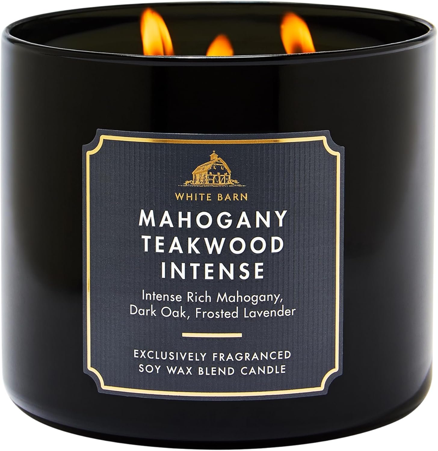 Bath & Body Works Mahogany Teakwood Intense 3-Wick Candle – Scented Candle for At-Home Use – Long-Lasting, Room-Filling Fragrance – High Fragrance Oil Concentration – Soy Wax Blend