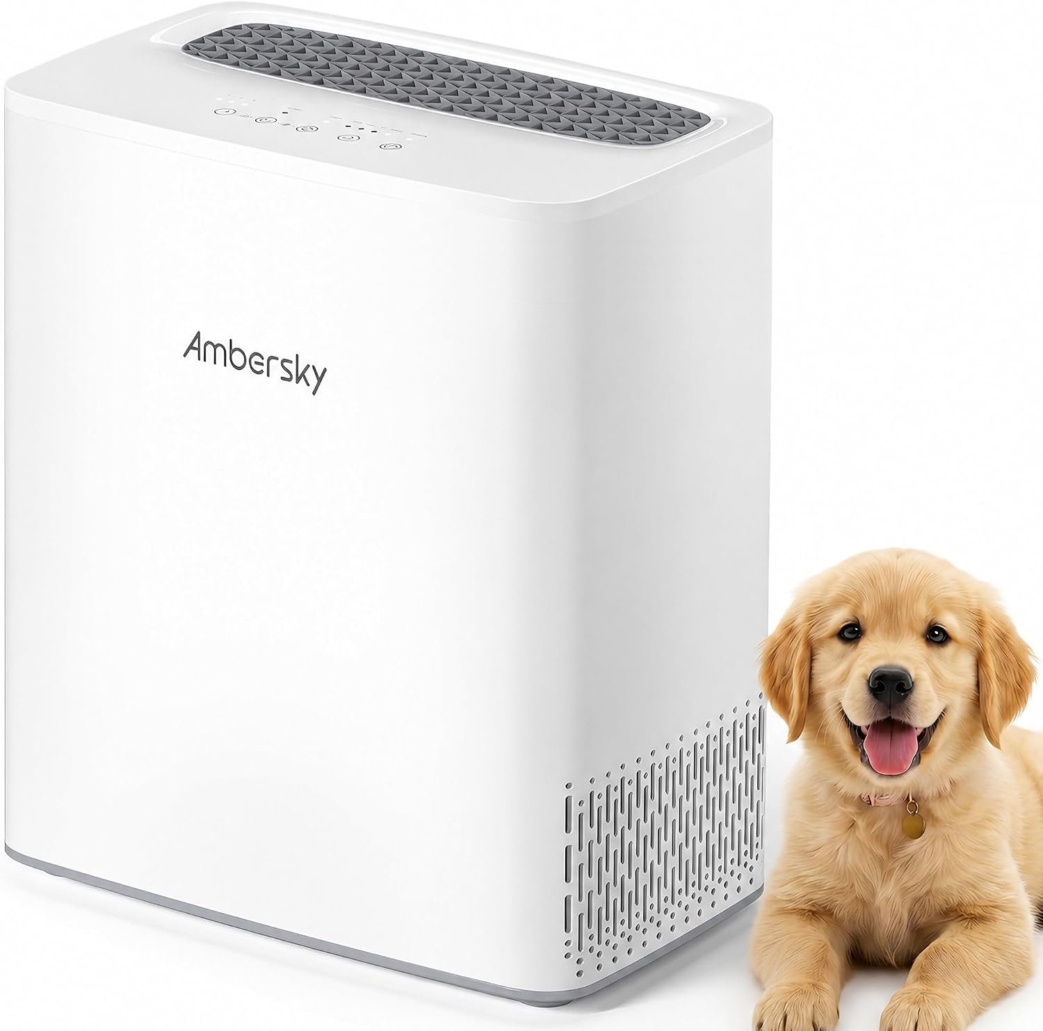 Ambersky Air Purifier for Home, True HEPA Air Cleaner Cover Up to 2000sq.ft with Real-Time Air Quality Sensor, Auto Mode, 23dB Sleep Mode, Pet Hair Dander Odor Smoke Dust Filter for Large Room