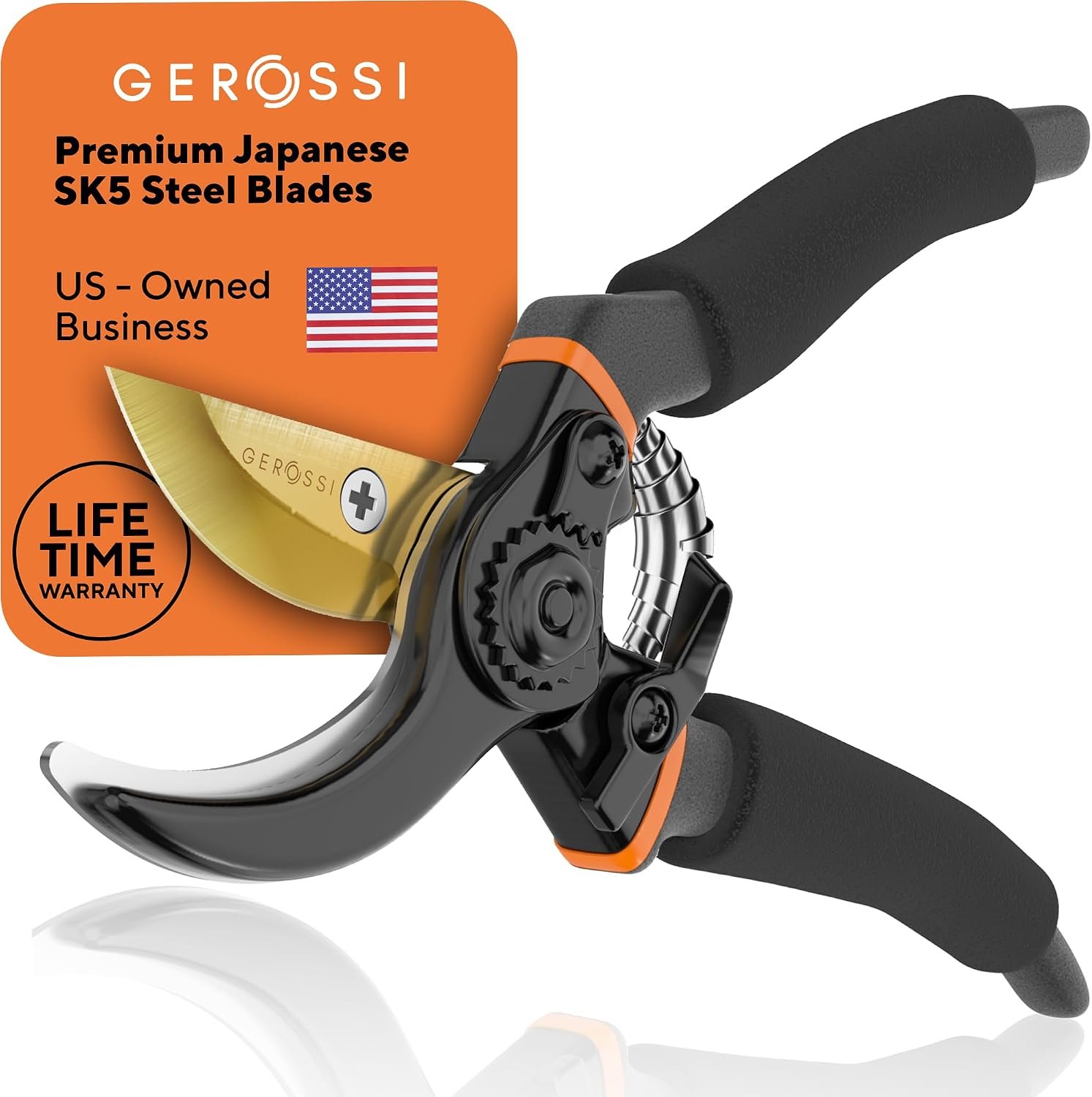 Premium Bypass Pruning Shears for your Garden – Heavy-Duty, Ultra Sharp Pruners w/Soft Cushion Grip Handle Made with Japanese Grade High Carbon Steel – Perfectly Cutting Through Anything in Your Yard