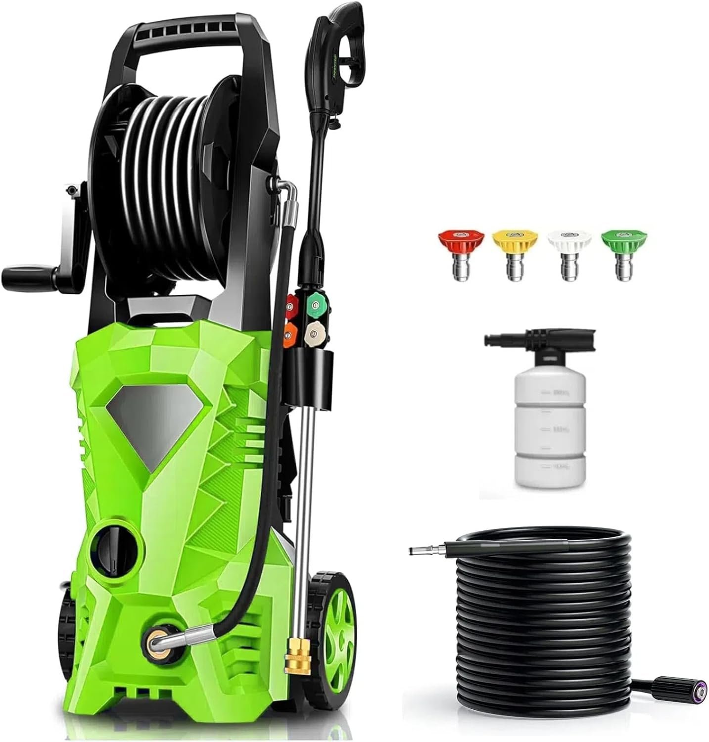 5000PSI Electric Pressure Washer 2026 2.8GPM High Power Washer with 4 Pressure Nozzle and Soap Bottle for Home, Car Washing, Fence Cleaning, Patio (Green)