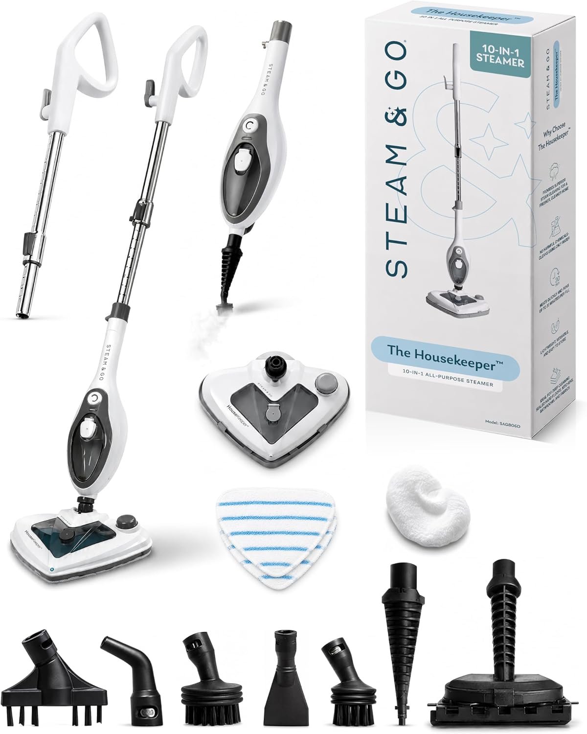 Steam & Go 10-in-1 Multi-Surface Steam Mop – Deep Clean with Heat