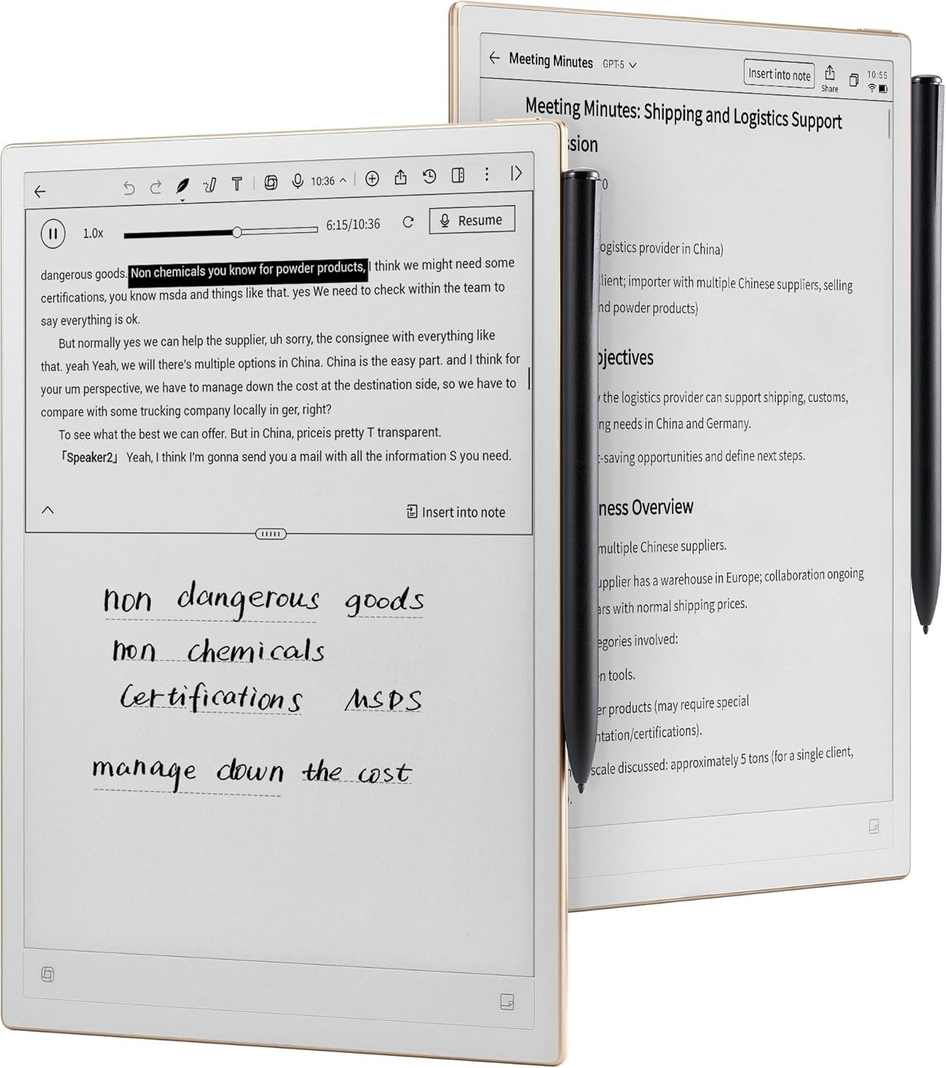 iflytek AINOTE 2, 10.65″ E-Ink Tablet, AI Note Taking Tablet for Meeting, Ultra-Thin 4.2mm Digital Notebook with Voice-to-Text, 18-Language Transcription, Handwritten-to-Text, Ideal for Work&Study