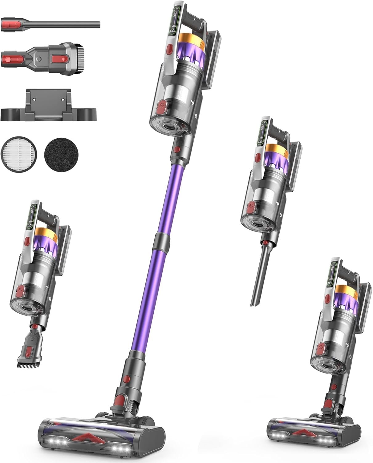 NADALY Cordless Vacuum Cleaner, 650W 55KPa 70 Mins Self-Standing Stick Vacuum, Lightweight Vacuum for Everyone, Anti-Tangle, 1.8L Capacity, Vacuum Cleaners for Home Pet Hair Hardwood Floors Carpet