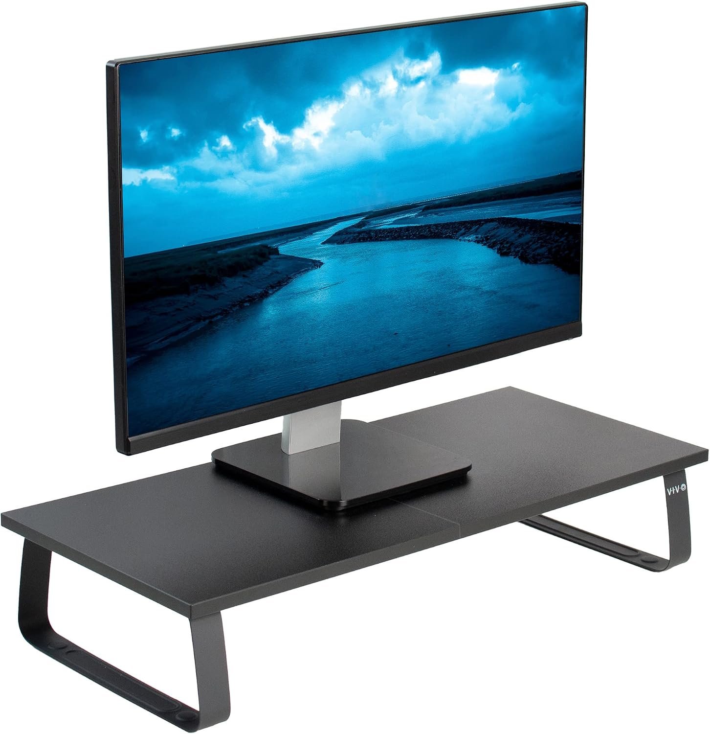 VIVO Monitor and Laptop Stand, 24 inch Desktop Riser, Black, STAND-V000D