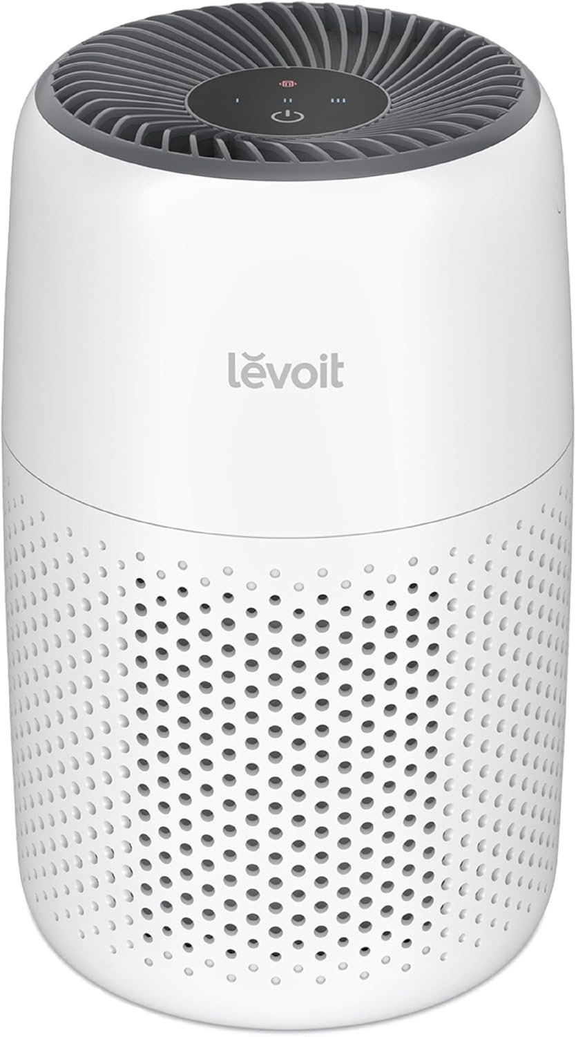 LEVOIT Air Purifiers for Bedroom Home Dorm, AHAM VERIFIDE, 3-in-1 Filter Cleaner With Aroma Pad, Filters Smoke, Allergens, Pet Dander, Odor, Dust, Office, Desktop, Core Mini-P, White