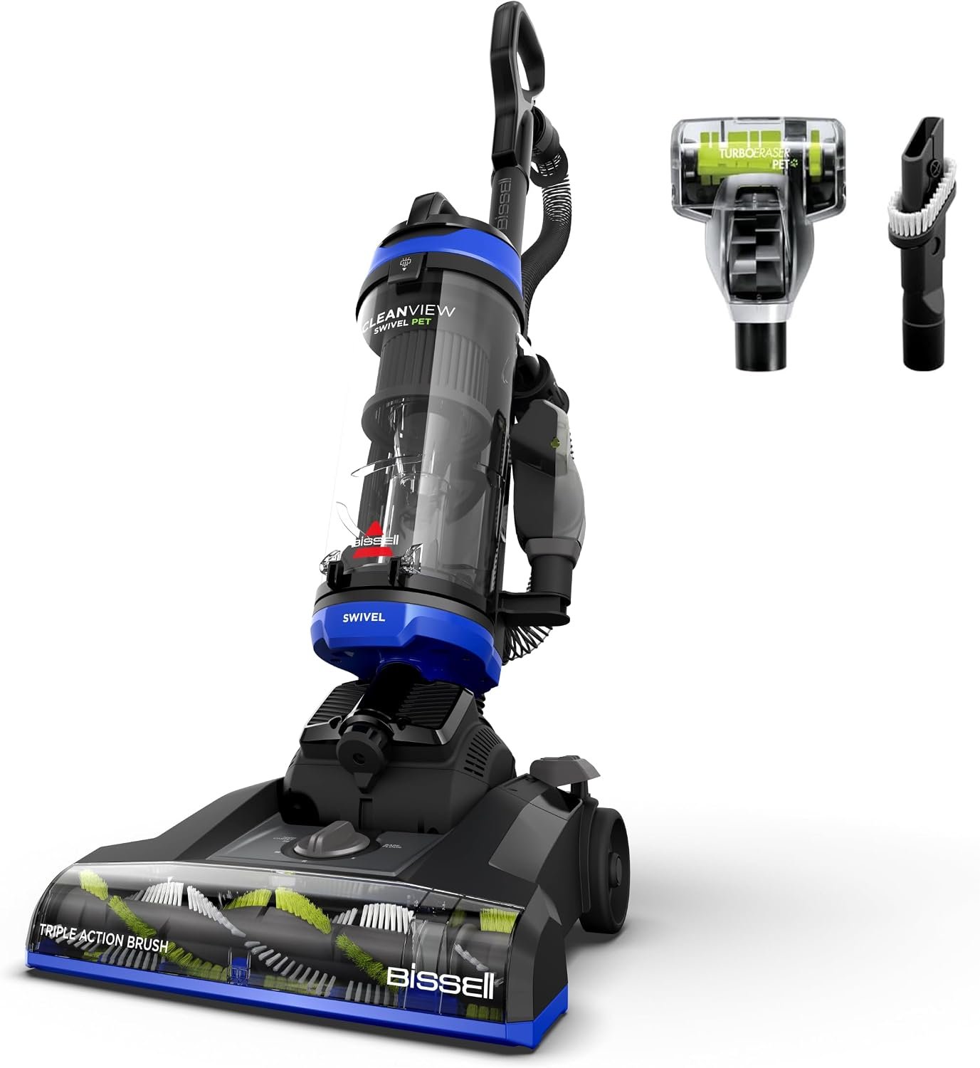 Bissell CleanView Swivel Vacuum with Triple Action Brush Roll, Swivel Steering, Extension Wand, Easy-Empty Dirt Tank, Multi-Cyclonic Suction System