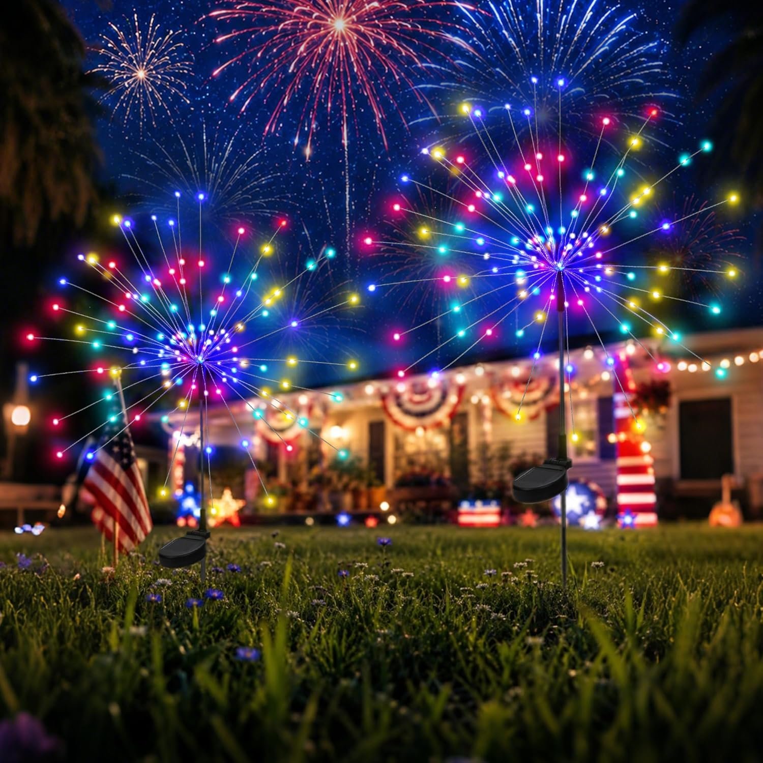 PEVOROS Garden Decor Solar Lights Outdoor,120LED Waterproof Colorful Solar Fairy Garden Lights for Outdoor Decoration,Yard, Patio, Porch,Flower Pot,Pathway (2Pack)