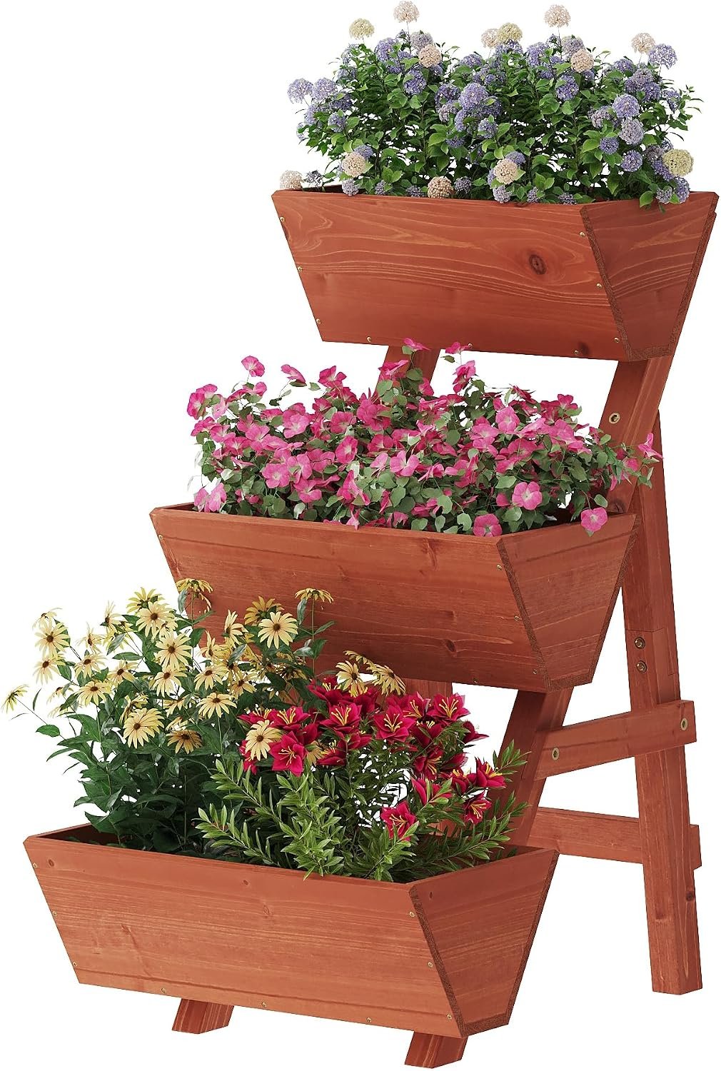 viewcare Raised Garden Bed, 3 Tier Small Vertical Garden Planter for Indoor & Outdoor, Raised Planter Box with Legs, Garden Planter Box for Flowers/Vegetables/Plants