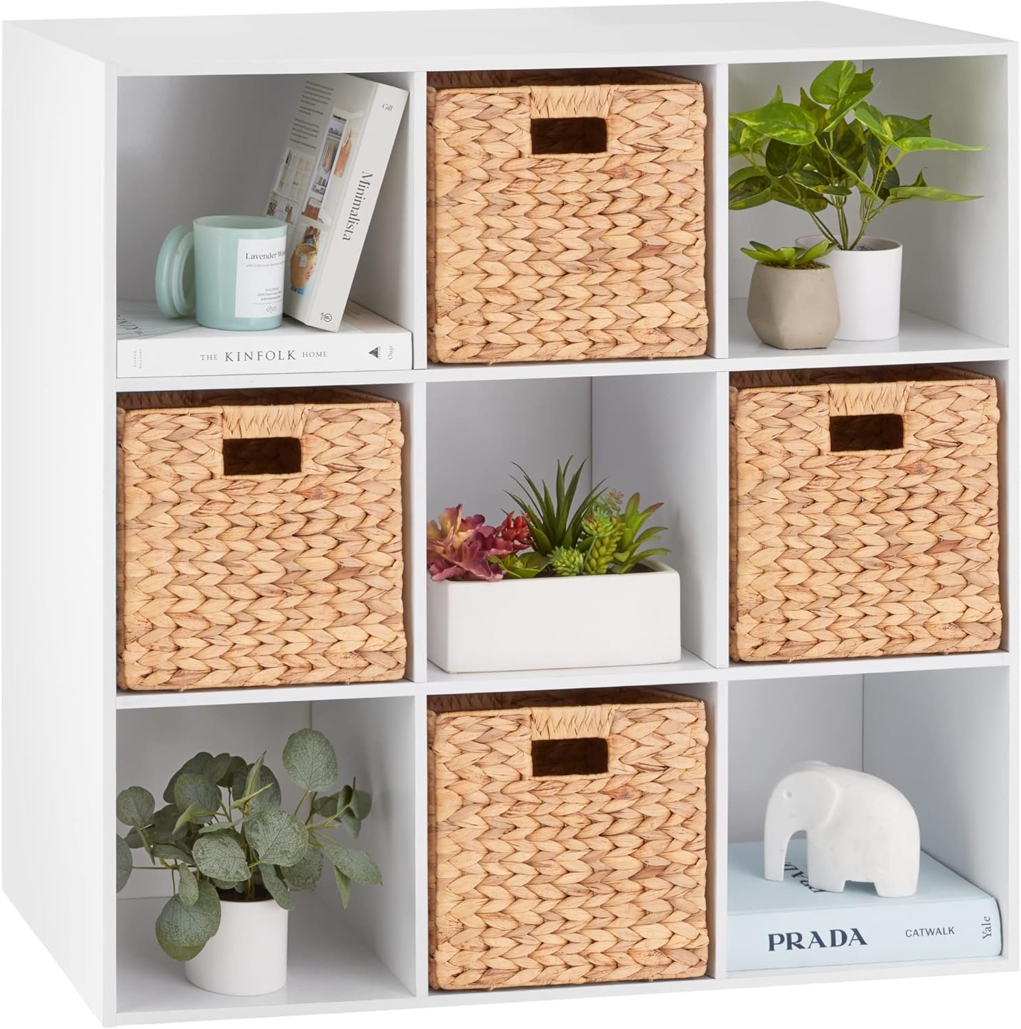 Best Choice Products 9-Cube Storage Organizer, 11in Shelf Opening, Bookcase, Display Shelf, Customizable w/ 3 Removable Back Panels – White