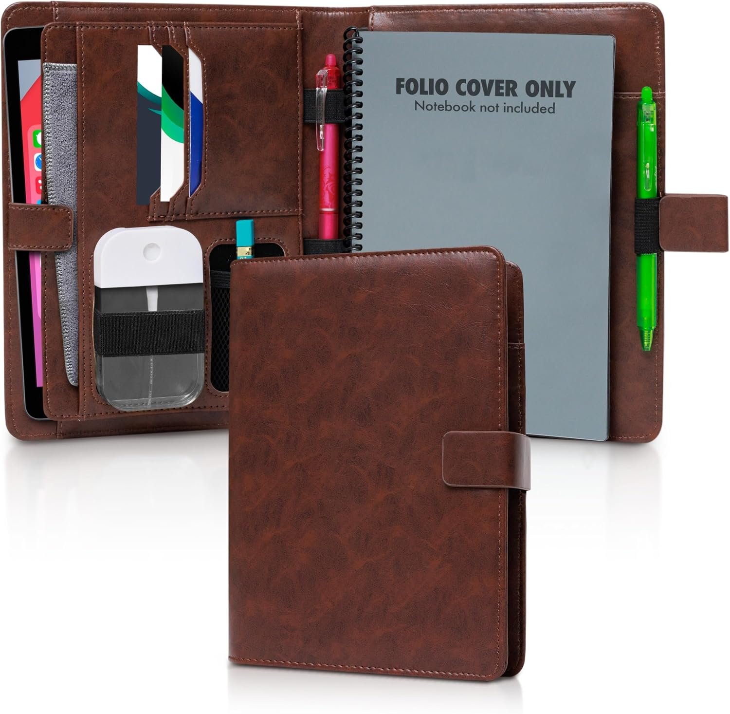 Luxury Folio Cover Compatible with Rocketbook Pro 2.0, Everlast, Wave, Fusion, Panda, Smart Reusable Notebook – Letter Size A4 Portfolio Organizer Multiple Pockets & Sections – Smart Notebook 8.5×11
