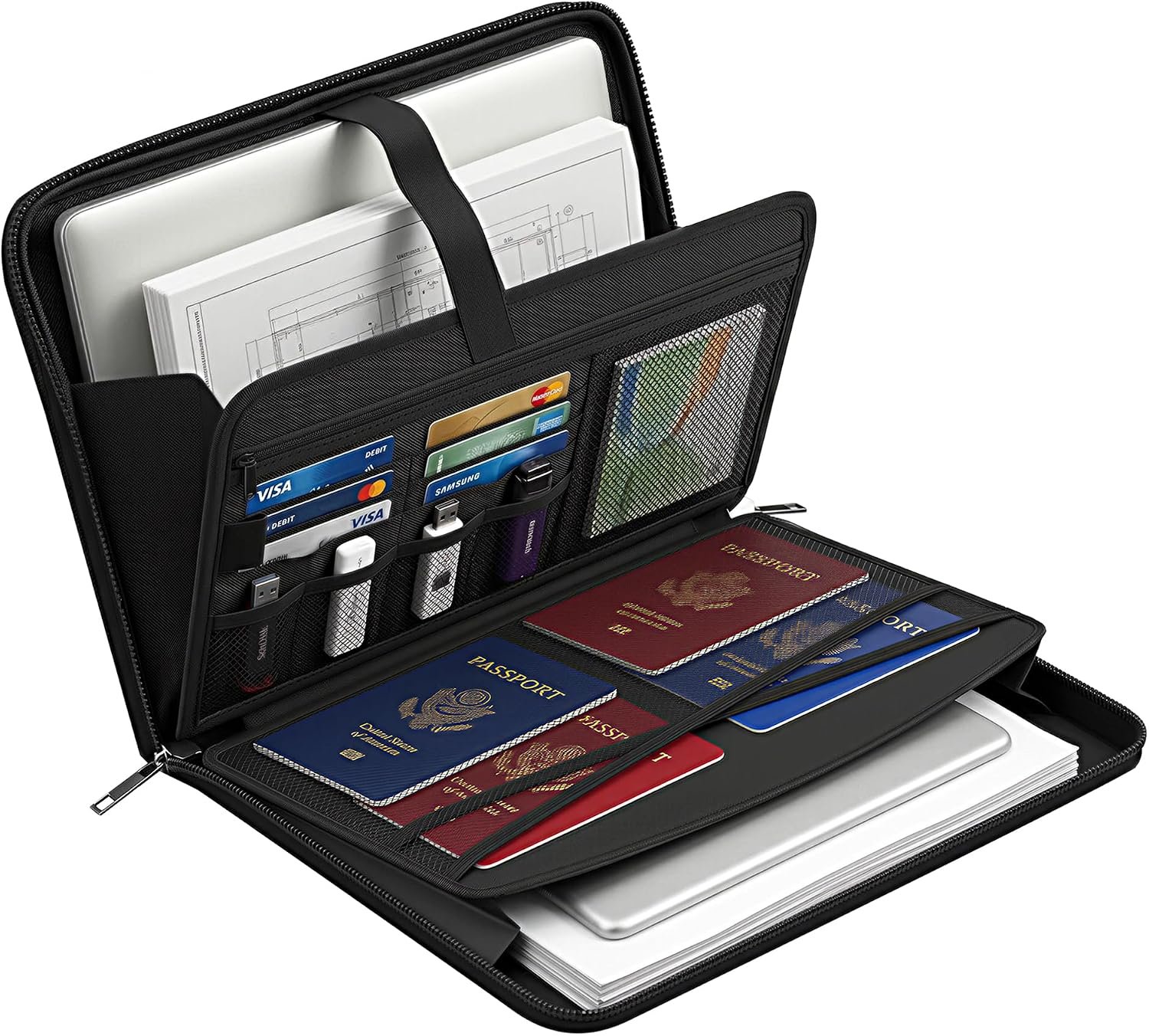 TILYMOL Fireproof Document Bag (5200℉) – Upgraded Heat Insulated Layers Waterproof Document Bag with Handle for Important Paper, Passports & Valuables, Secure Storage for Home, Office & Travel