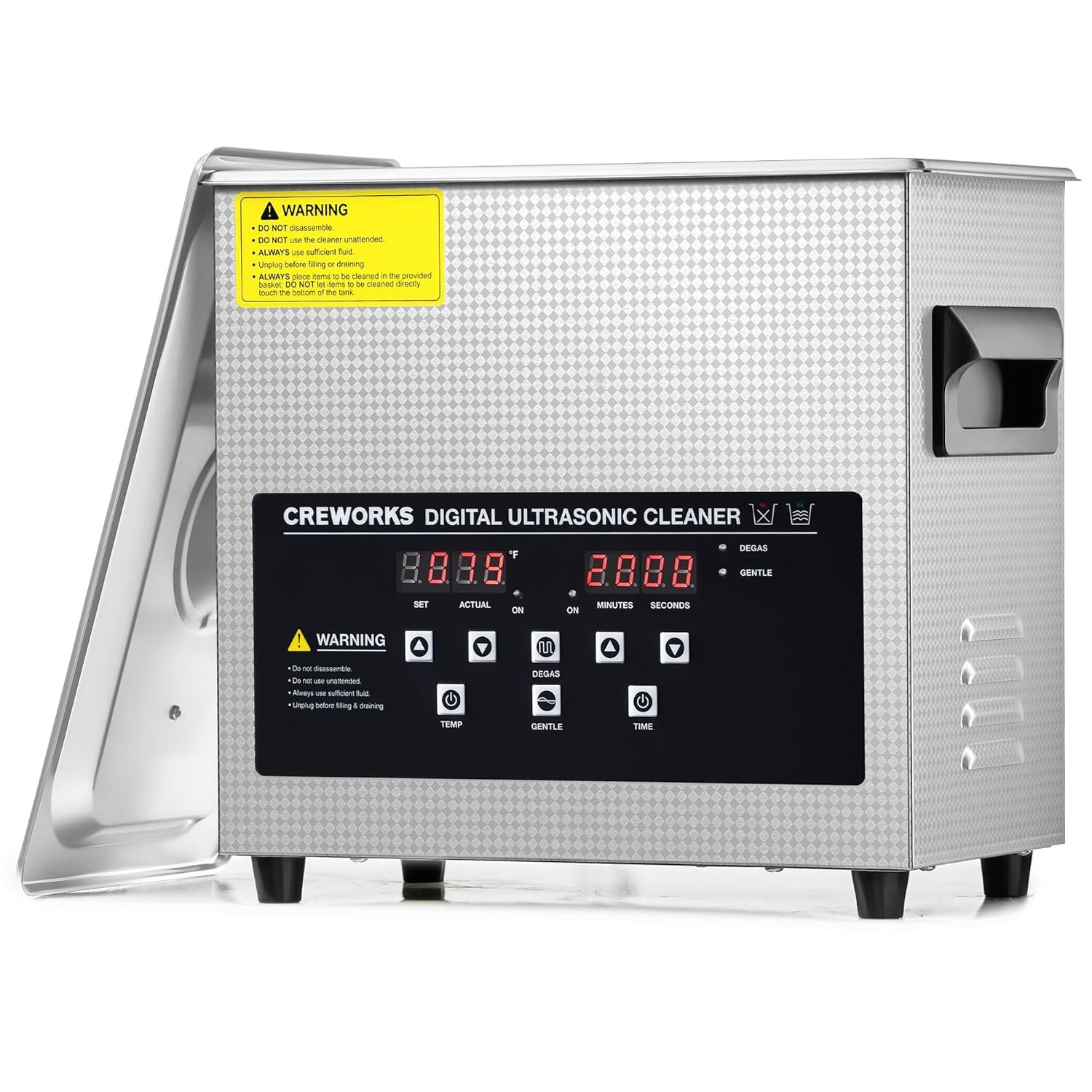 CREWORKS 3L Digital Ultrasonic Cleaner with Degas & Gentle Modes, 0.8 gal. Ultrasonic Cleaning Machine, 120W Professional Ultrasound Cleaner with 150W Heater & 1-30 min. Timer for Glasses Toys Tools