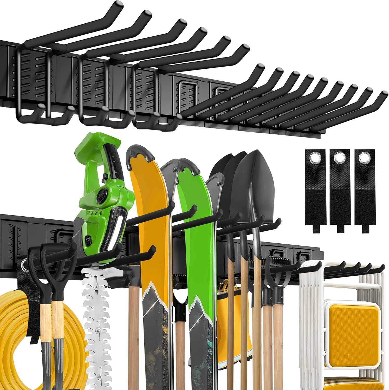 klasit Garage Wall Organizer,15Pack Carries 675 lbs,Garden Tool Organizer 48in With Large Storage Space,Easy Assembly, Sturdy Design,for Efficient Tool Storage Garage Organization | Carries 675 lbs