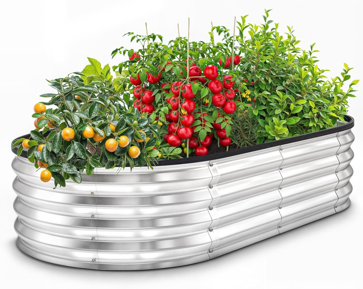 Utopia Home Galvanized Raised Garden Bed Kit 4x2x1ft, Planter Box Raised Garden Beds Outdoor, Easy Assembly Metal Raised Bed for Gardening Vegetables, Fruits, Flowers – Pack of 01 – Silver