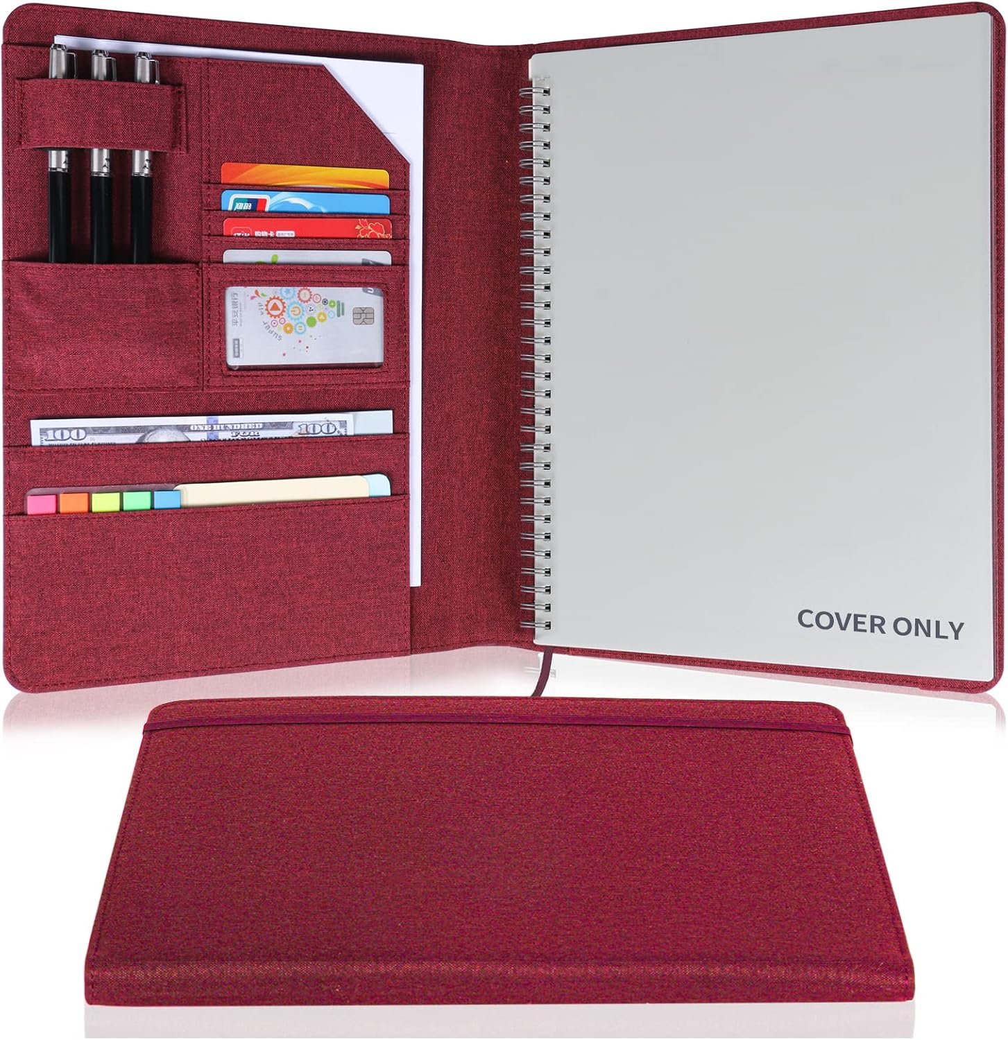 Folio Planner Cover for Rocketbook Smart Notebook– Waterproof Portfolio Organizer Fits A4/Letter Size (8.5×11 Inch), Professional Academic & Office Use (Fuchsia)