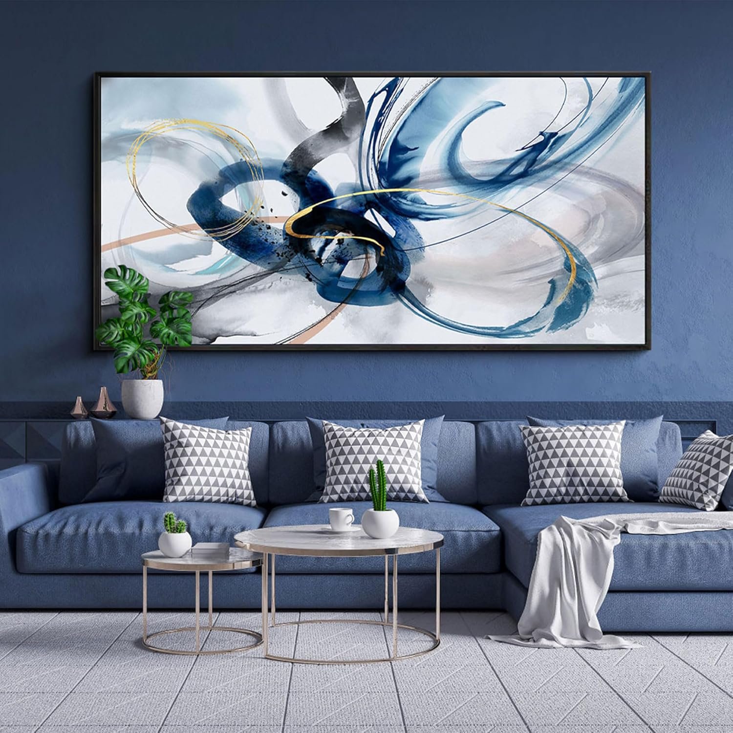 KLAKLA Extra Large Wall Art – Abstract Huge Canvas Picture Wall Decor Living Room Oversized Artwork for Walls Bedroom Office Decoration Modern Frame Wall Art