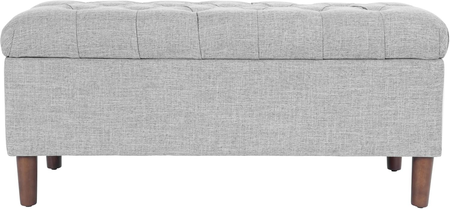 HomePop 40″ Ainsley Button Tufted Storage Bench – Gray Woven