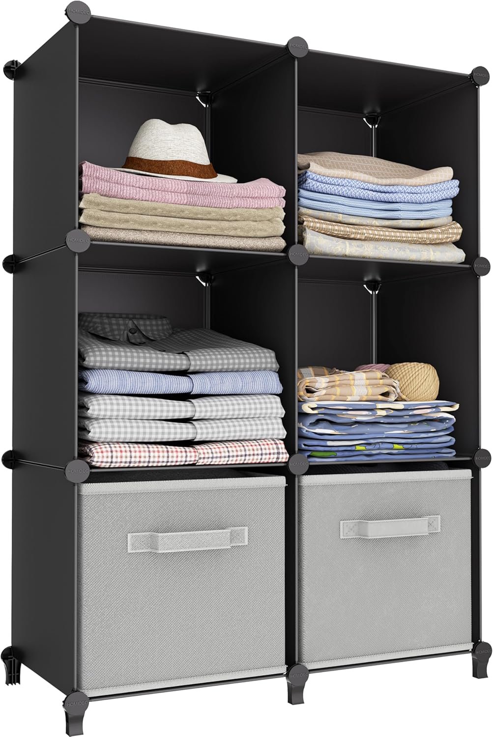 HOMIDEC 6-Cube Storage Organizer, Closet Organizer Storage Cabinet Shelf Bookcase Bookshelf,Storage Cubes Organizers Cabinet for Kids,Closet, Bedroom,Bathroom