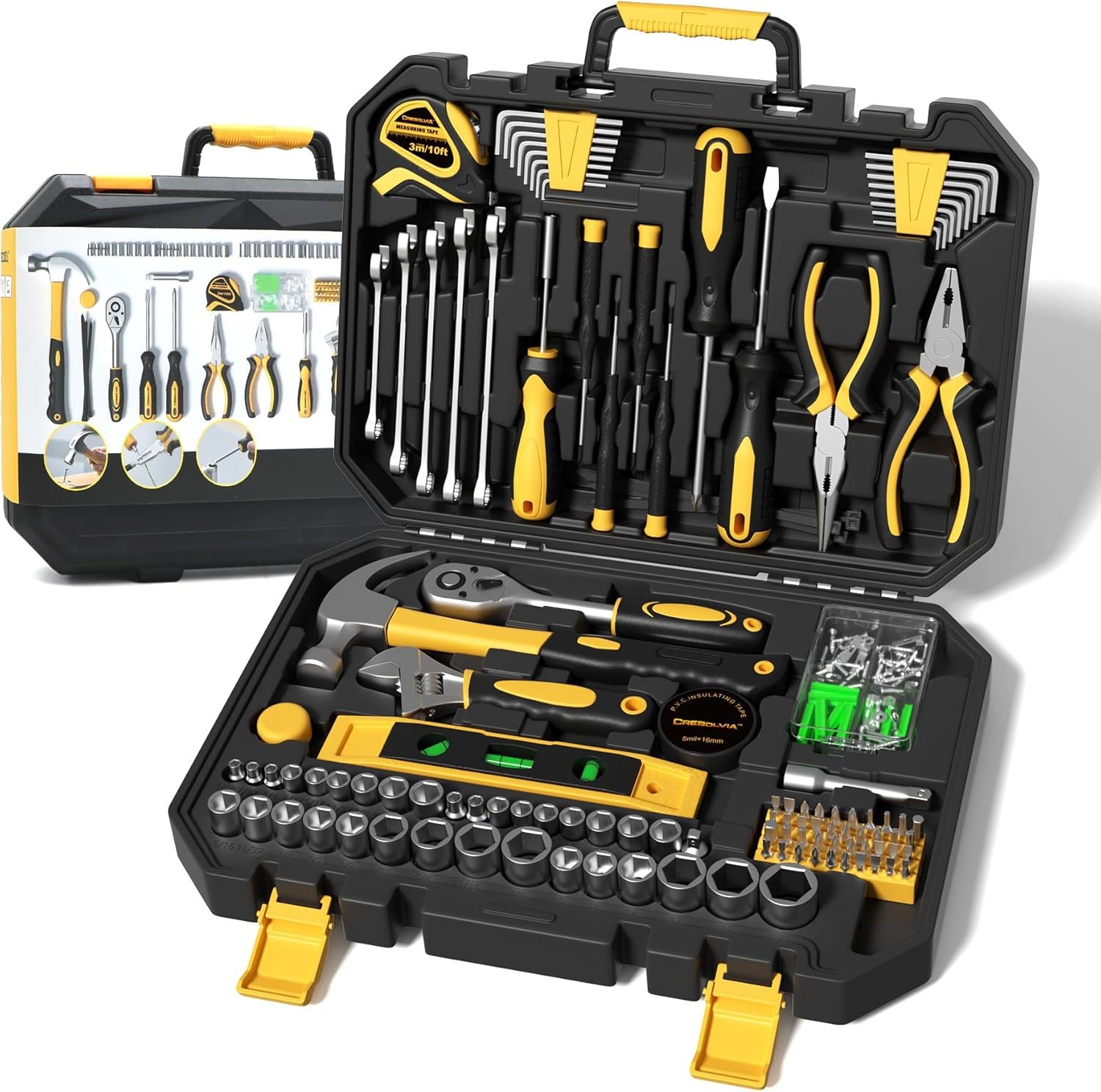 209 Piece Tool Kit for Home Socket Wrench Auto Repair Tool Set,General Household Tool box,Basic Hand Tool Kit,Perfect for Homeowner, Diyer, Handyman
