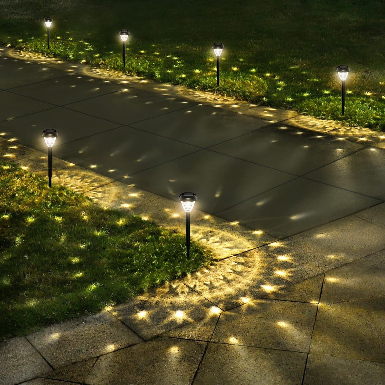 URAGO Super Bright Solar Lights Outdoor Waterproof-10 Pack, Dusk to Dawn Up to 12 Hrs Solar Powered Outdoor Pathway Garden Lights Auto On/Off, LED Landscape Lighting Decorative for Walkway Patio Yard