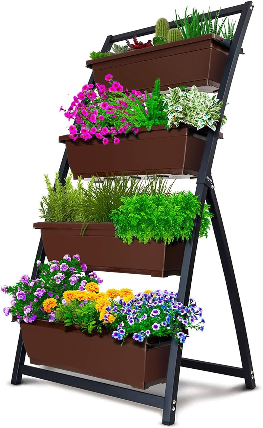 Outland Living 4-Ft Raised Garden Bed – Vertical Garden Freestanding Elevated Planters 4 Container Boxes – Good for Patio Balcony Indoor Outdoor – Perfect to Grow Vegetables Herbs Flowers