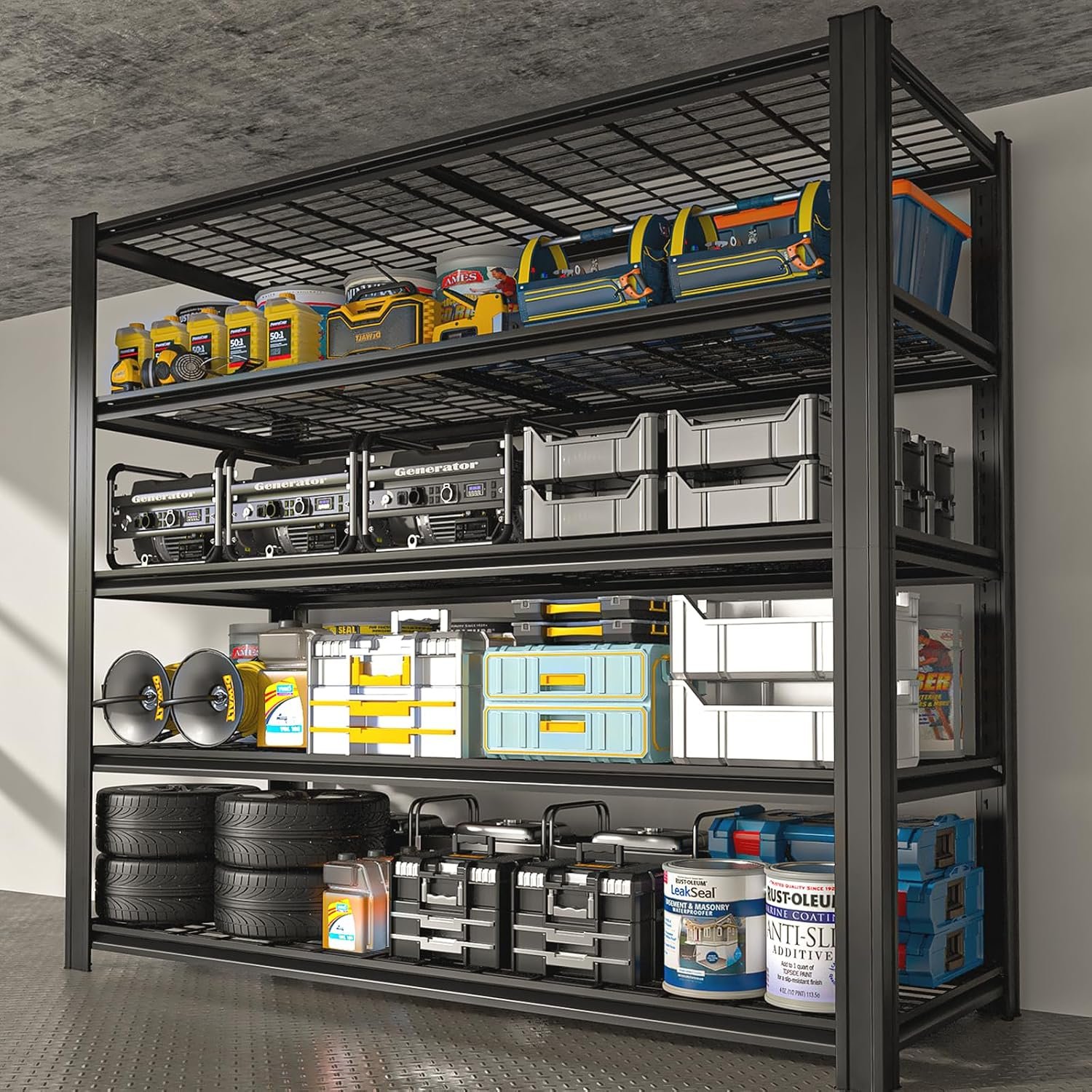 Garage Shelving, Heavy Duty Storage Shelves Metal Shelf Unit Adjustable Industrial Storage Racks for Shop,Warehouse,Basement (5T 84 * 55 * 24)