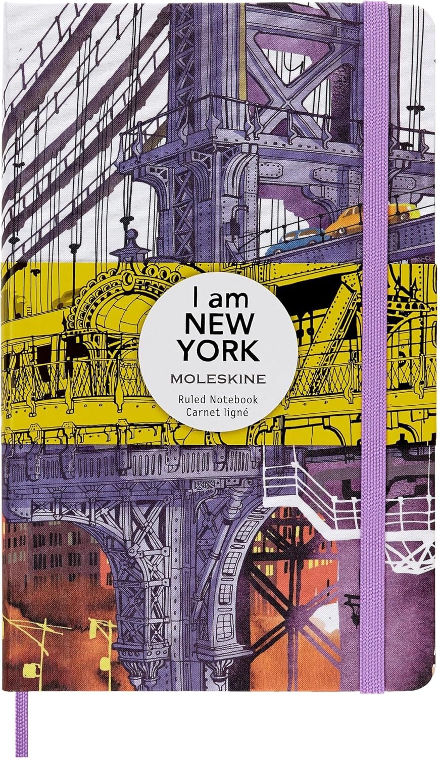 Moleskine Limited Edition I Am the City New York Notebook, Hard Cover, Ruled/Lined, Large (5″ x 8.25″), 240 Pages, NYC Skyline Illustration