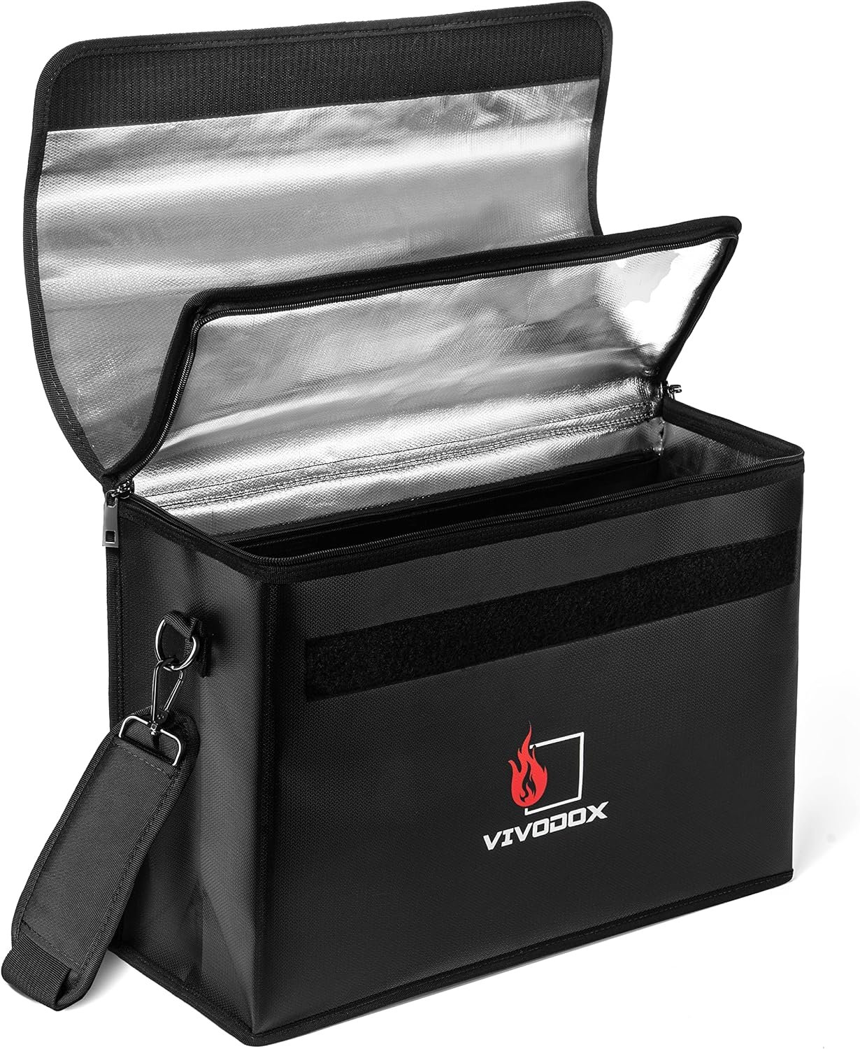 Fireproof Document Bag – Large (17″ x 12″ x 6″) Fireproof Waterproof Storage for Binders, Legal Size Documents and Valuables, Heavy Duty Lightweight Briefcase for Home or Office