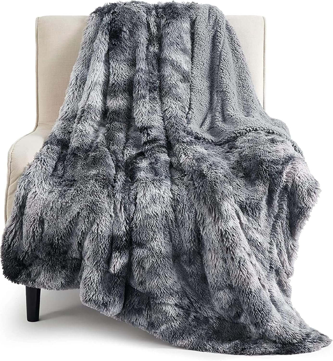 Bedsure GentleSoft Fluffy Fuzzy Faux Fur Throw Blanket for Couch, Soft Sherpa Fleece Cozy Gifts for Women, Plush Bed Blanket Room Decor for Men, Thick Warm Teen Gifts Winter Bedding