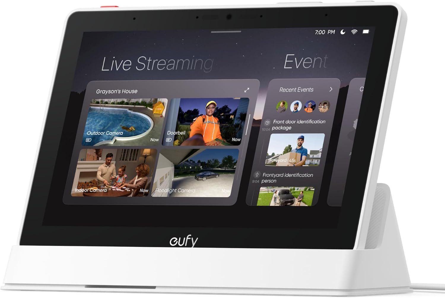 eufy Security eufy Smart Display E10, Smart Home Hub, 8″ Control Panel | Compatible Devices, Four Views on One Screen, Instant Door Alerts, Daily Event Reports, One Tap Control, 64GB EMMC